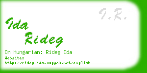 ida rideg business card